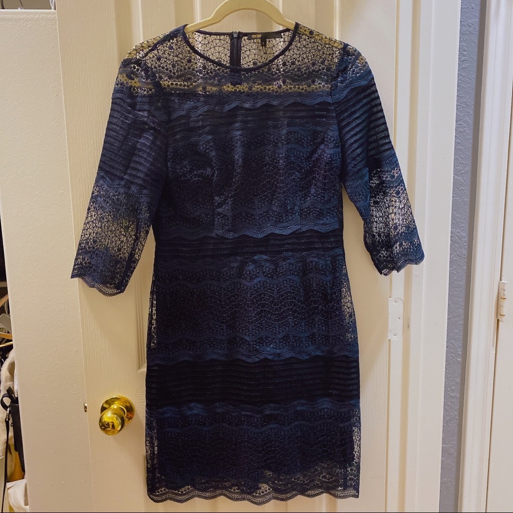 Maje Navy mini lace Dress